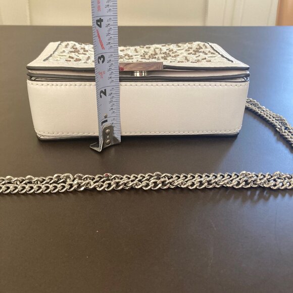 Michael Kors Clutch Crossbody Bag Purse Jade Medium Gusset Embroidered Leather - Picture 14 of 16